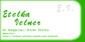 etelka velner business card